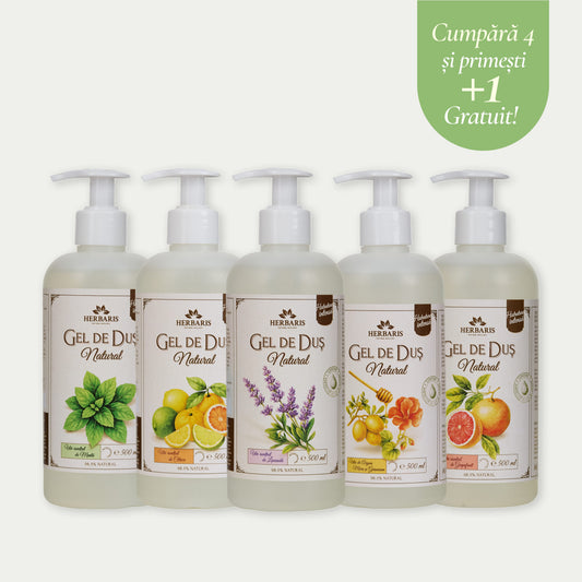 Set Geluri de Duș Naturale 4+1 Gratuit