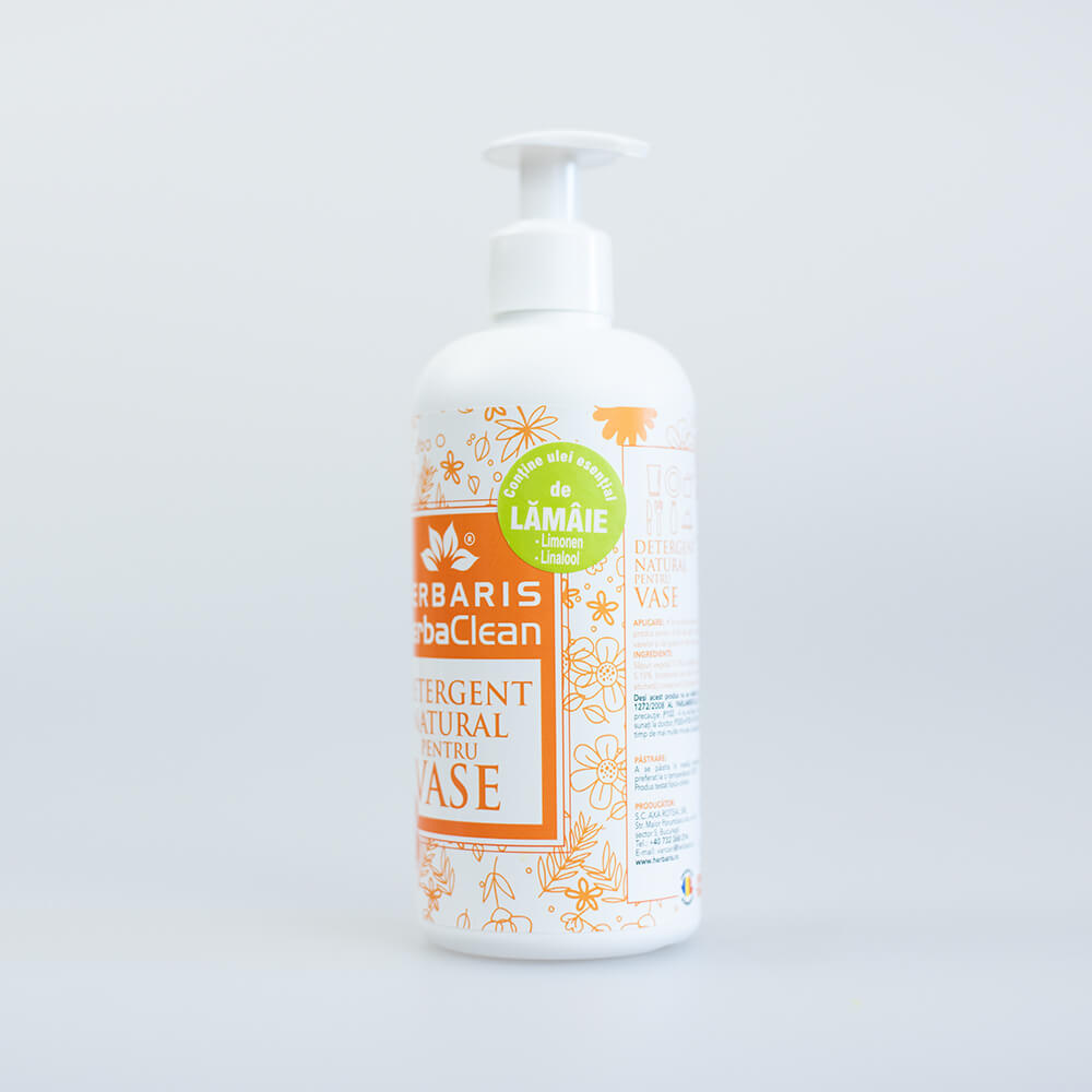 Detergent natural pentru vase cu ulei esential de Lamaie, 500ml image 1
