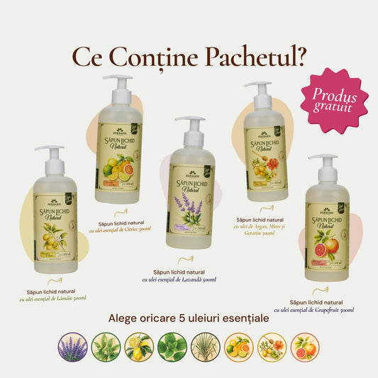 Set Săpunuri Lichide Naturale 4+1 Gratuit