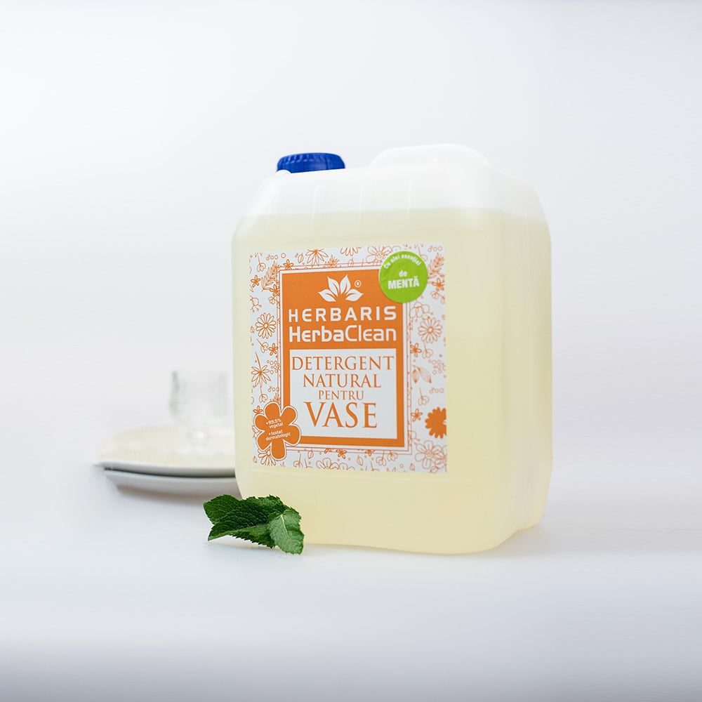 Detergent natural pentru vase cu ulei esential de Mentă, 5L image 0