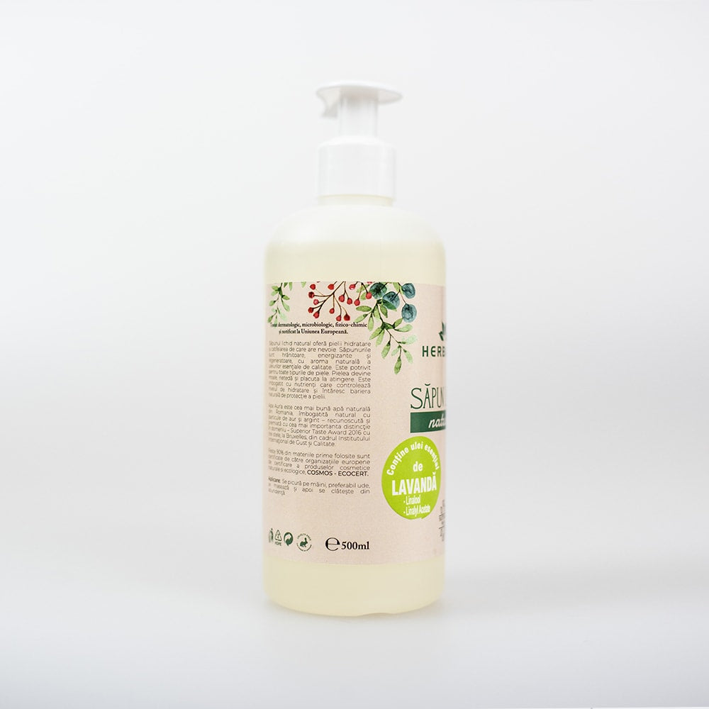 Sapun Natural cu Ulei Esential de Lavanda 500ML image 1