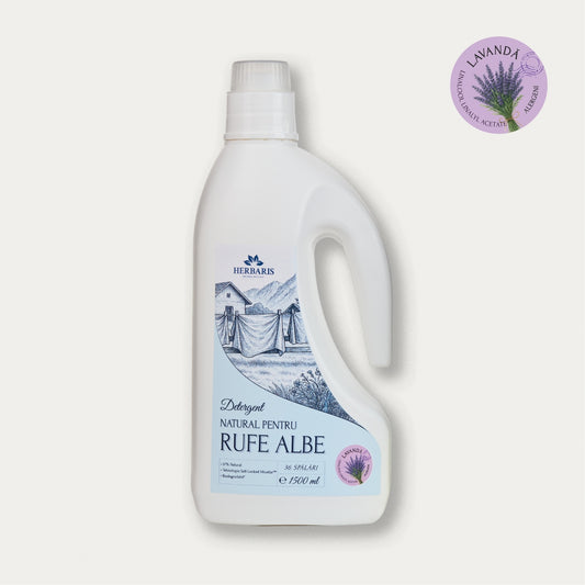 Detergent natural pentru rufe albe cu ulei esential de Lavandă, 1500ml