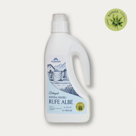 Detergent natural pentru rufe albe cu ulei esential de Roiniţă, 1500ml