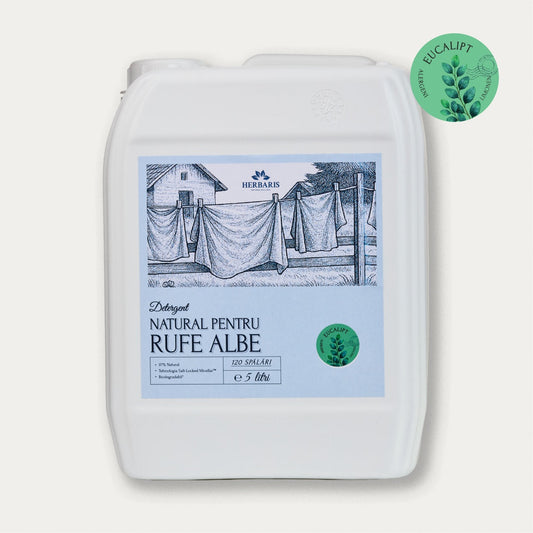 Detergent natural pentru rufe albe cu ulei esential de Eucalipt, 5L