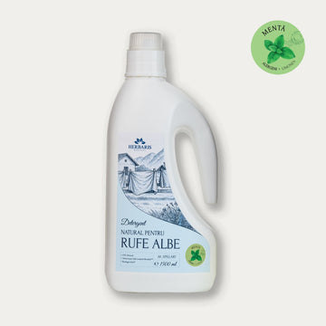Detergent natural pentru rufe albe cu ulei esential de Mentă, 1500ml