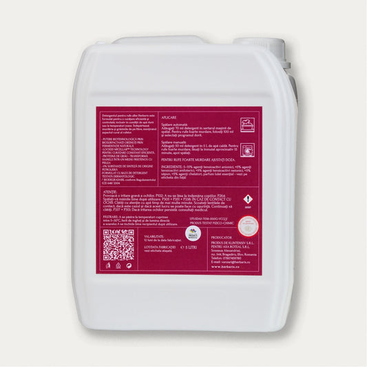 Detergent natural pentru rufe colorate cu ulei esential de Mentă, 5L