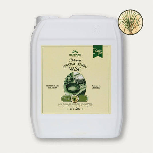 Detergent natural pentru vase cu ulei esential de Vetiver, 5L