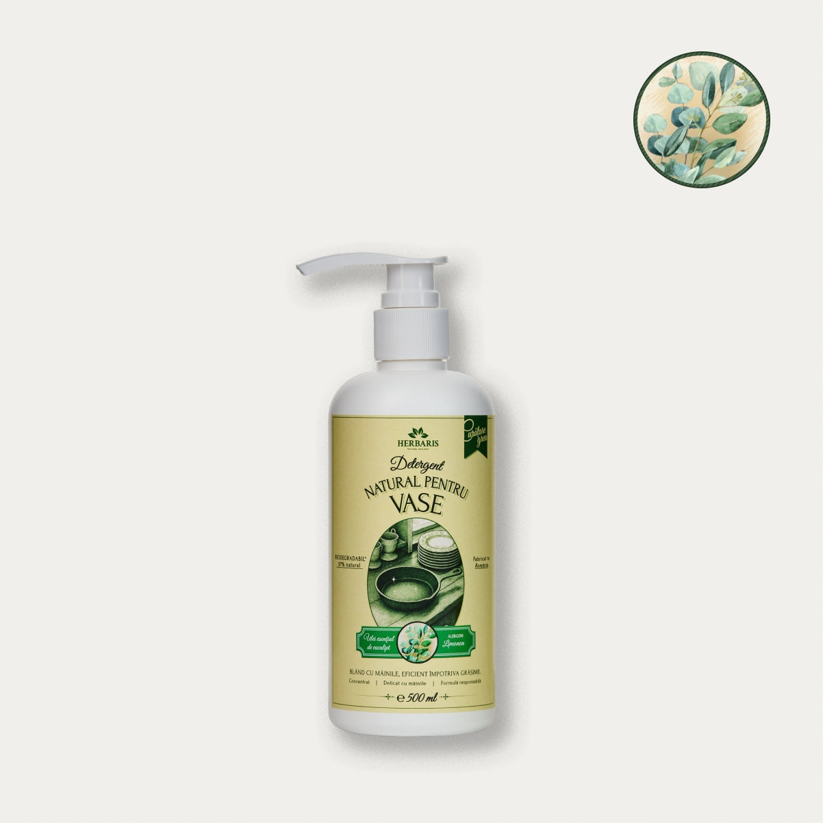 Detergent natural pentru vase cu ulei esential de Eucalipt , 500ml