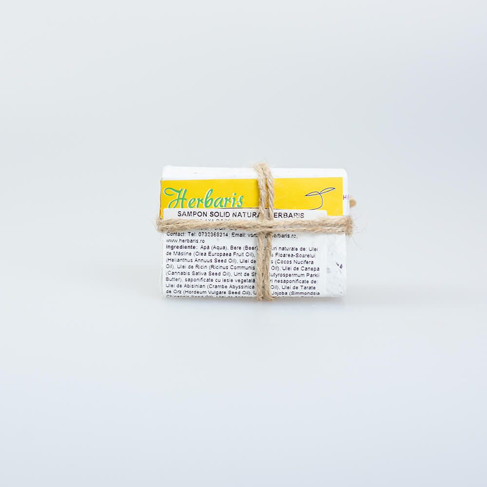 Șampon natural solid cu bere si ulei de ricin pentru regenerarea părului image 1