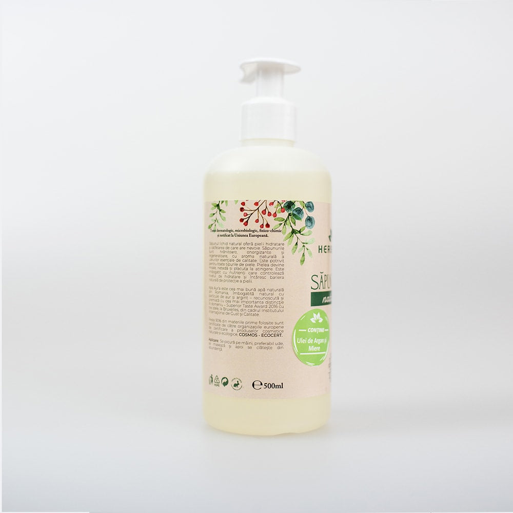 Sapun Natural cu Ulei de Argan, Miere si Ulei Esential de Geraniu 500ML image 1