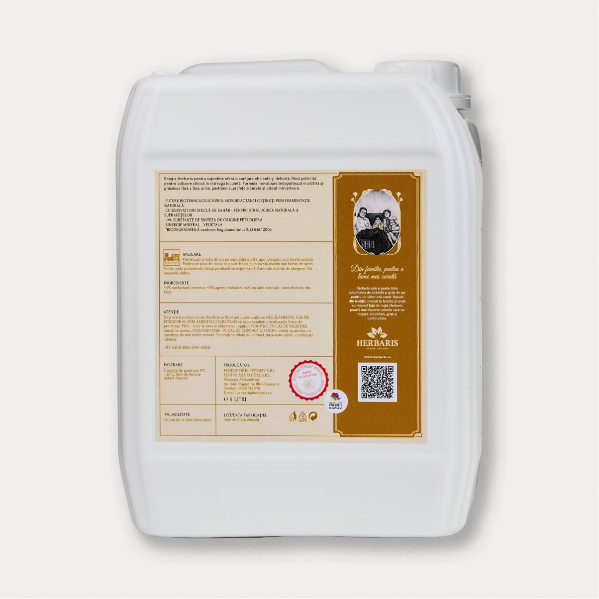 Soluție ecologica pentru curățarea mobilei cu ulei esențial de Roiniță, 5L - non alergica fosa septica