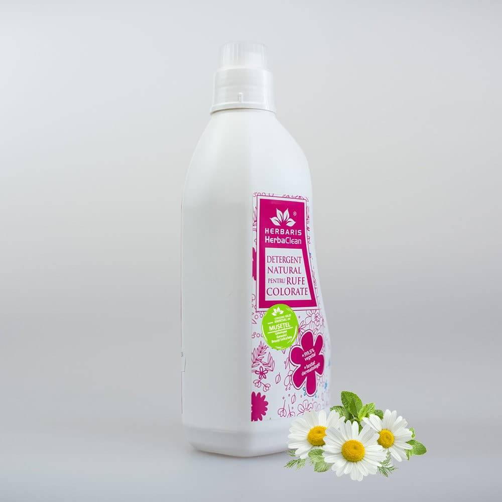 Detergent bio degradabil pentru rufe colorate cu ulei esențial de Mușețel, 1500ml - fose septice