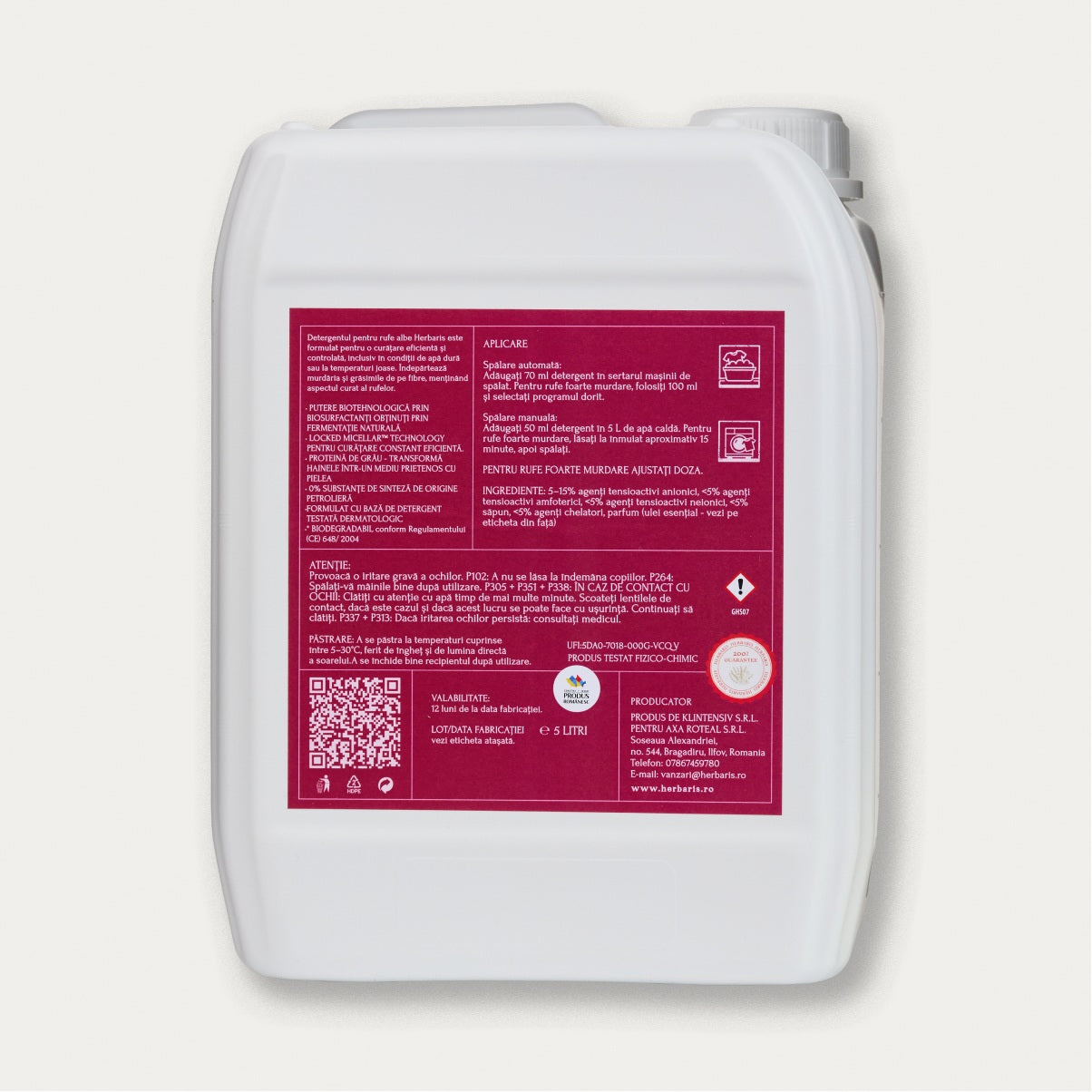 Detergent bio pentru rufe colorate cu ulei esențial de Lavandă, 5 L, disponibil pentru comandă online