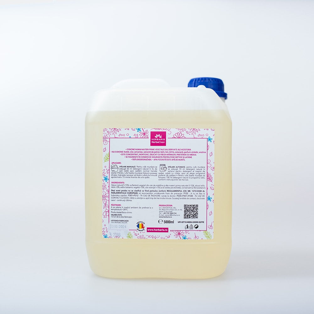 Detergent bio pentru rufe colorate cu ulei esențial de Mentă, 5 L, cu livrare națională