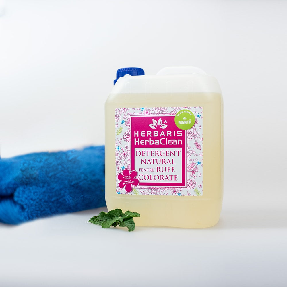 Detergent bio pentru rufe colorate cu ulei esențial de Mentă, 5 L, produs românesc
