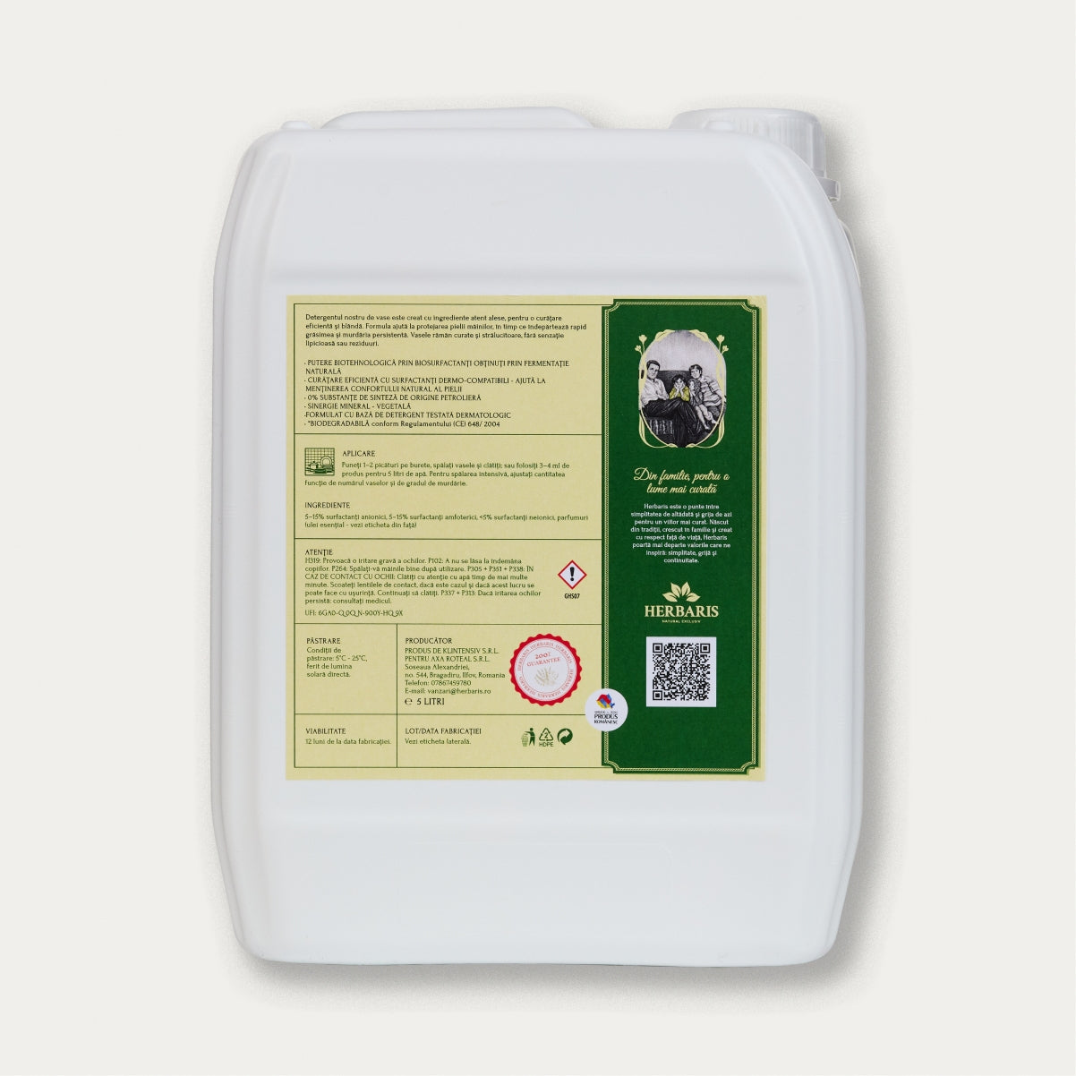 Detergent bio pentru vase cu ulei esențial de Eucalipt, 5 L, produs românesc