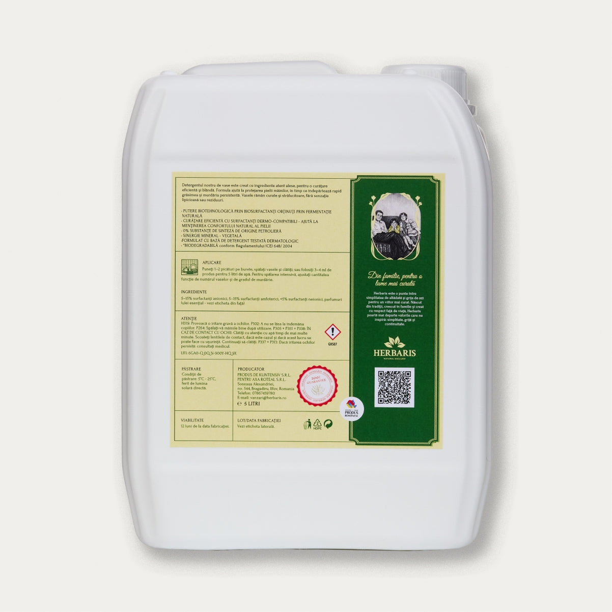 Detergent bio pentru vase cu ulei esențial de Vetiver, 5 L, cu livrare națională