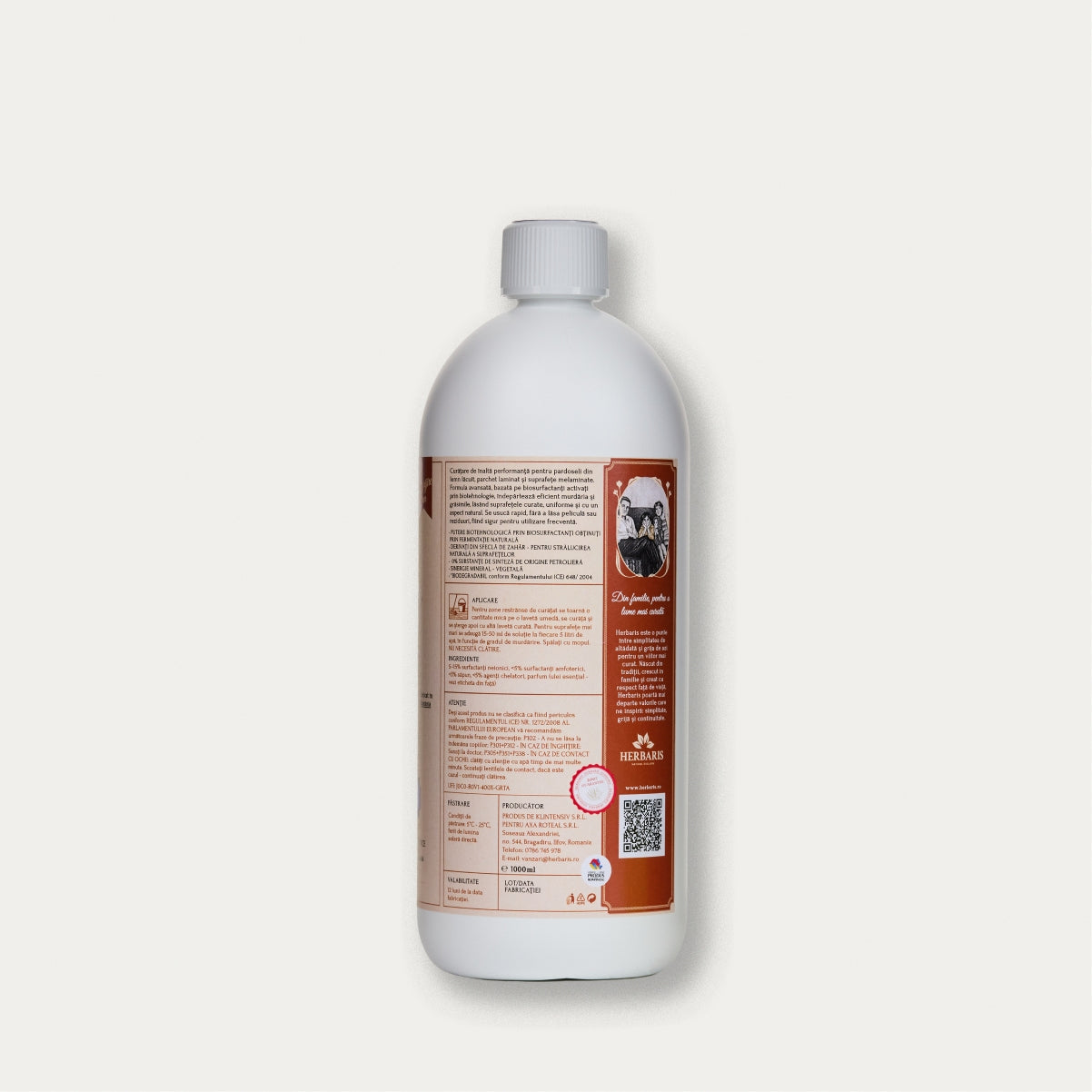 Detergent bio degradabil pentru suprafete de lemn cu ulei esențial de Lavandă, 1000ml, bio Romania Herbaris.
