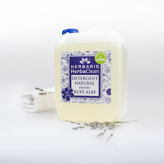 Detergent biodegradabil pentru rufe albe cu ulei esențial de Lavandă, 5 L, pentru rufe curate