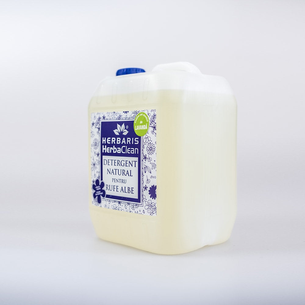 Detergent ecologic pentru rufe albe cu ulei esențial de Lavandă, 5 L, fabricat în România
