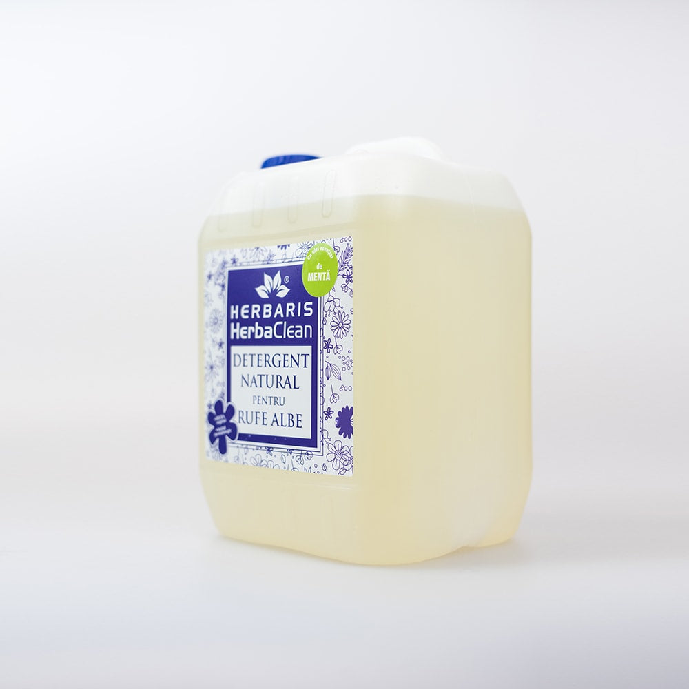 Detergent ecologic pentru rufe albe cu ulei esențial de Mentă, 5 L, cu livrare rapidă în România