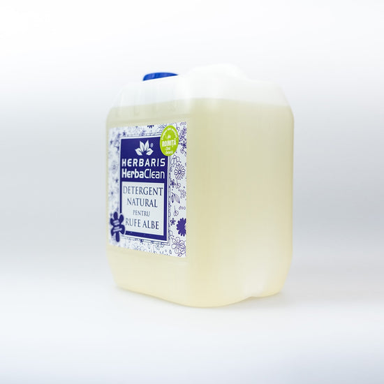 Detergent ecologic pentru rufe albe cu ulei esențial de Roiniță, 5 L, disponibil pentru comandă online