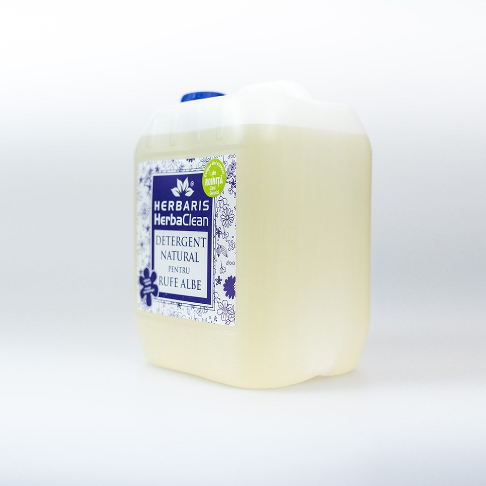 Detergent ecologic pentru rufe albe cu ulei esențial de Roiniță, 5 L, disponibil pentru comandă online