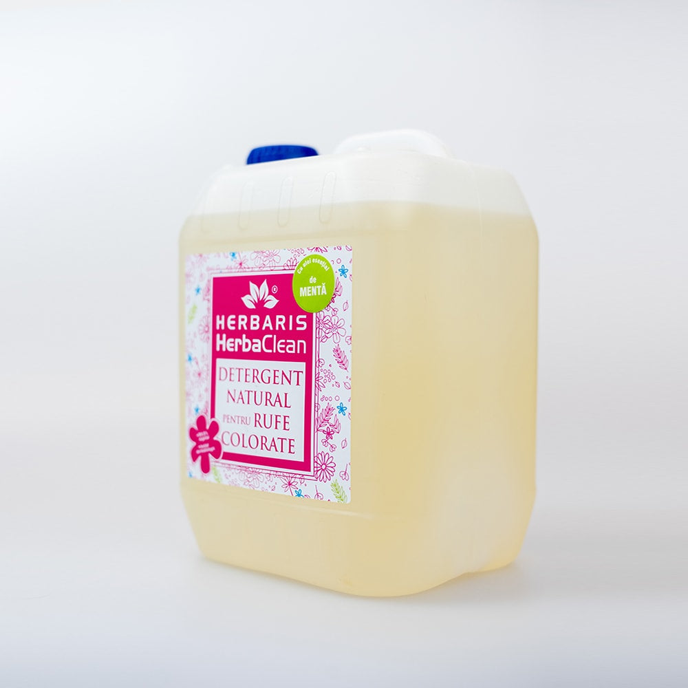 Detergent ecologic pentru rufe colorate cu ulei esențial de Mentă, 5 L, disponibil pentru comandă online