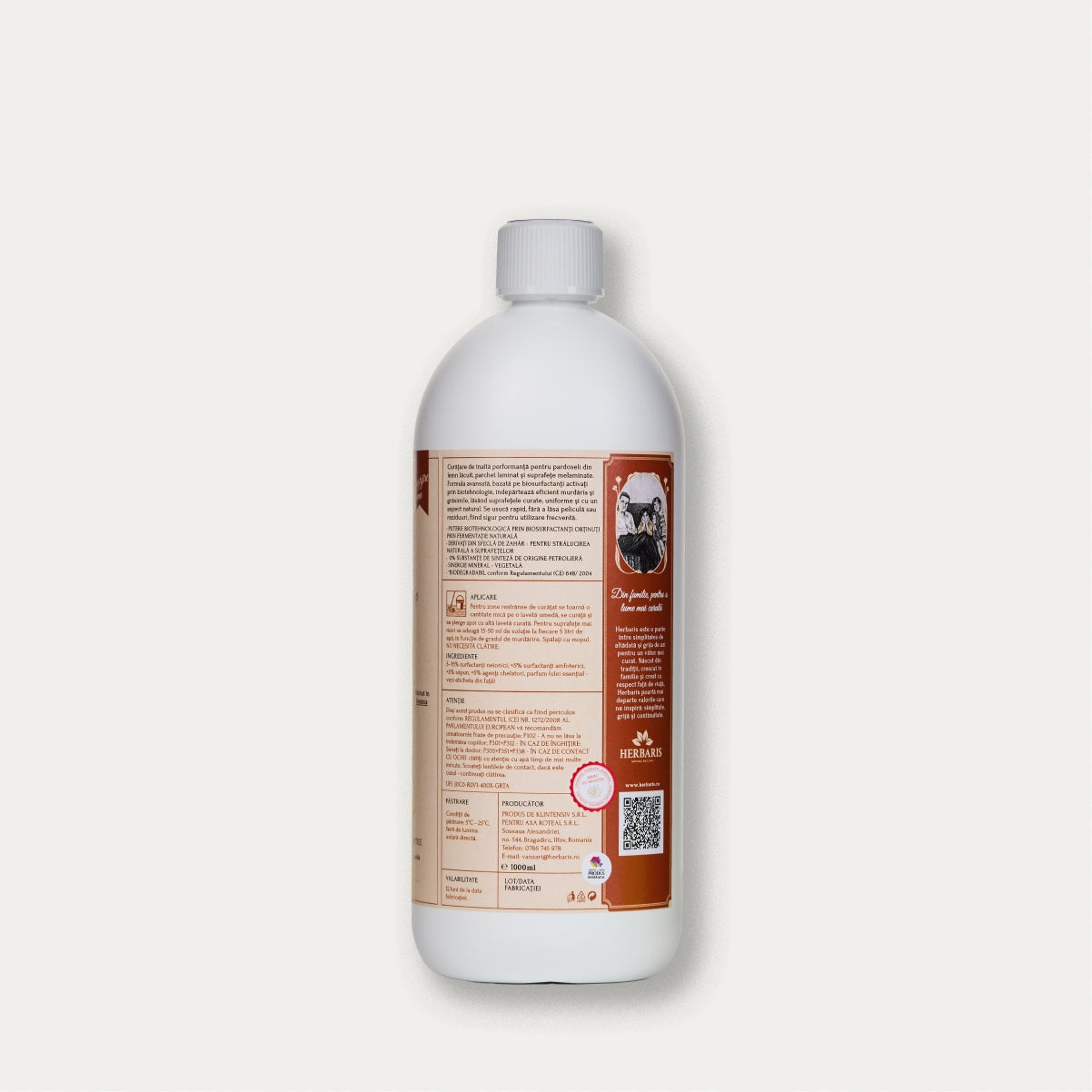Detergent pentru podele de lemn cu Bergamotă, 1000ml, detergent ecologic Herbaris Romania