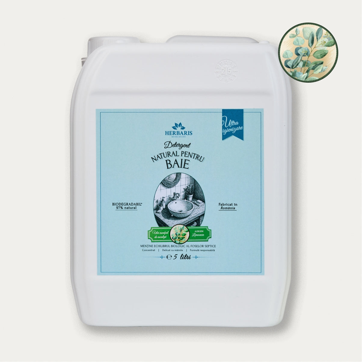 Detergent natural pentru igienizarea băilor cu ulei esential de Eucalipt, 5L