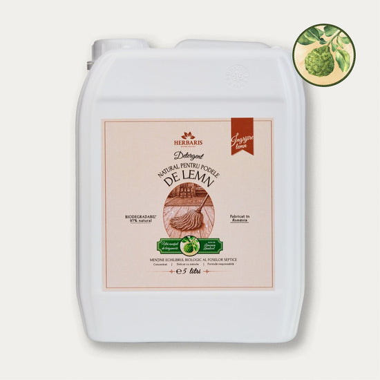 Detergent natural pentru podele de lemn cu ulei esențial de Bergamotă, 5L Herbaris