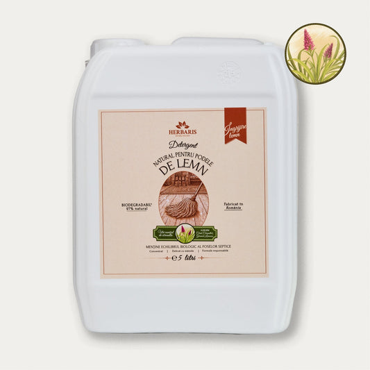 Detergent natural pentru podele de lemn cu ulei esențial de Citronella, 5L Herbaris Romania