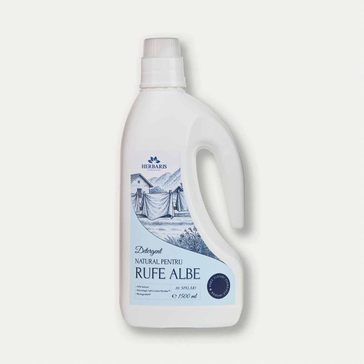 Detergent natural pentru rufe albe inodor, 1500ml