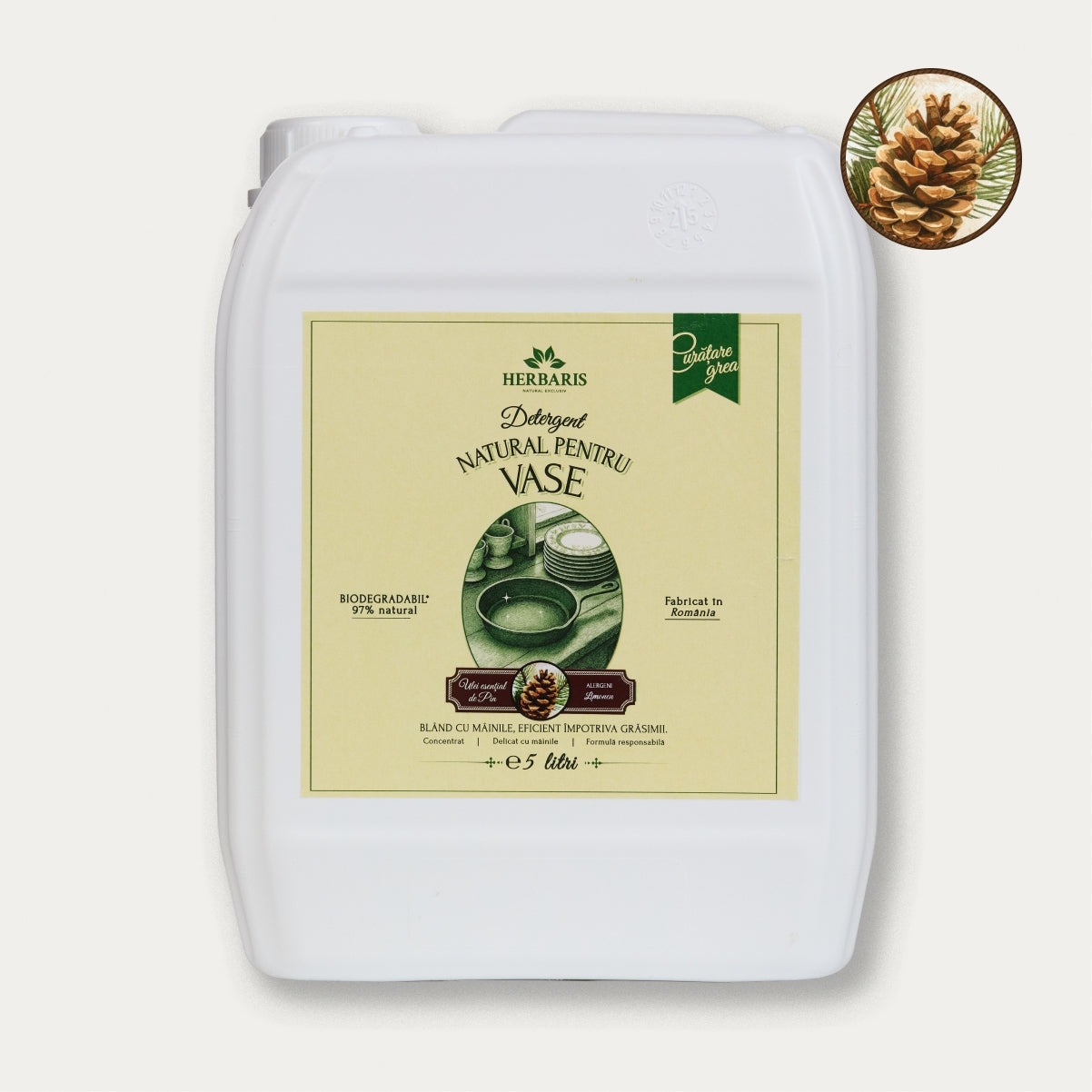 Detergent natural pentru vase cu ulei esential de Pin, 5L