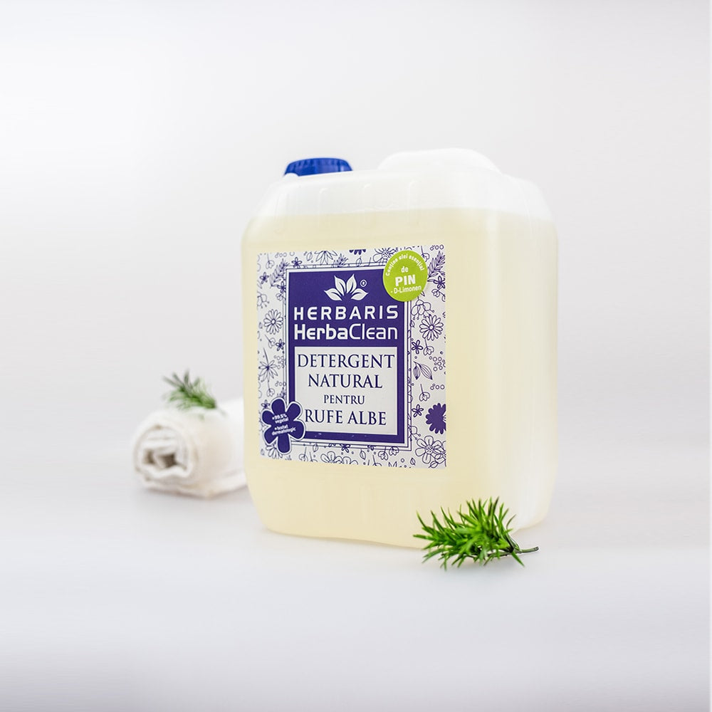 Detergent vegetal pentru rufe albe cu ulei esențial de Pin, 5 L, cu livrare națională