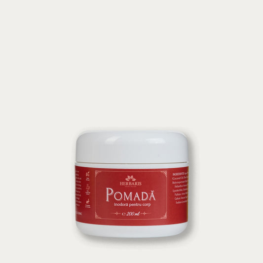 Pomadă - cremă hidratantă de corp - fără alergeni (inodoră), 200 ml Herbaris