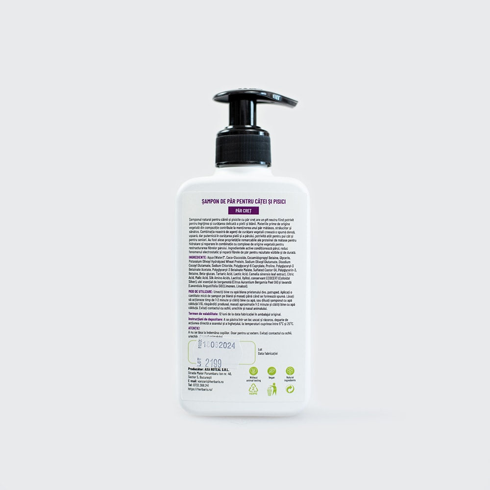 Sampon Natural pentru Animalute cu Par Cret
