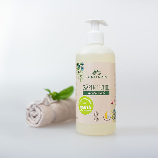 Sapun vegetal cu Ulei Esential de Menta 500ML, fabricat in Romania