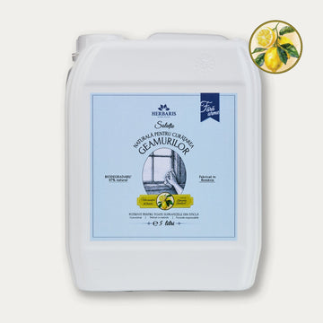 Soluție naturală pulverizanta pentru curățarea geamurilor cu ulei esențial de Lămâie, 5L Herbaris