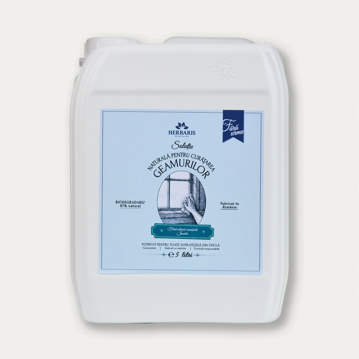 Soluție naturală pentru curățarea geamurilor inodoră, 5L Herbaris