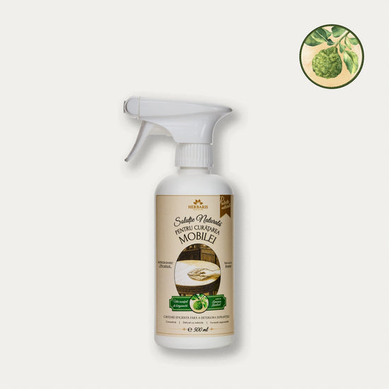 Soluție naturală pentru curățarea mobilei cu ulei esențial de Bergamotă, 500ml Herbaris