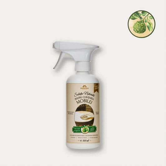 Soluție naturală pentru curățarea mobilei cu ulei esențial de Bergamotă, 500ml Herbaris